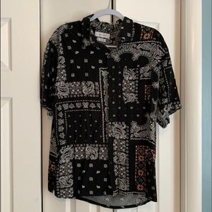 Urban Outfitters Rayon Bandana Print Button Down